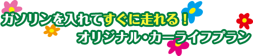 ガソリンを入れてすぐに走れる！オリジナル・カーライフプラン